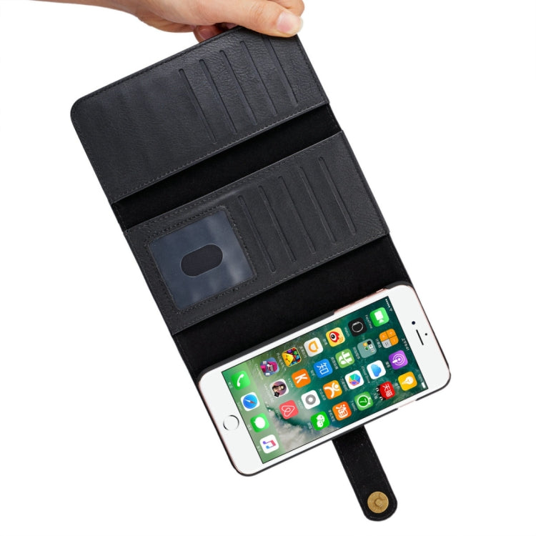 DG.MING for iPhone 8 Plus & 7 Plus Triple Fold Crazy Horse Texture Horizontal Flip Magnetic Protective Case with Holder & Card Slots & Wallet
