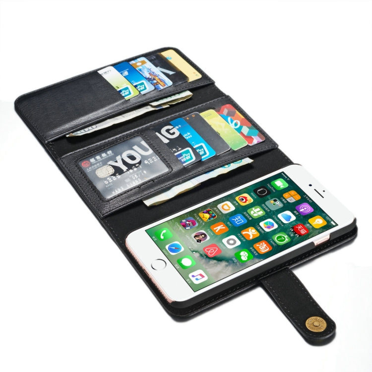 DG.MING for iPhone 8 Plus & 7 Plus Triple Fold Crazy Horse Texture Horizontal Flip Magnetic Protective Case with Holder & Card Slots & Wallet