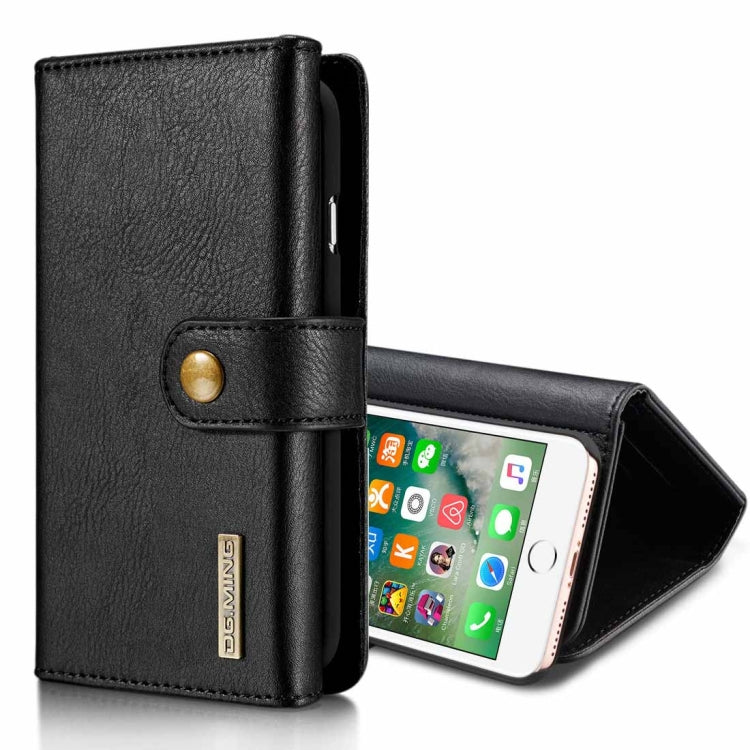 DG.MING for iPhone 8 Plus & 7 Plus Triple Fold Crazy Horse Texture Horizontal Flip Magnetic Protective Case with Holder & Card Slots & Wallet