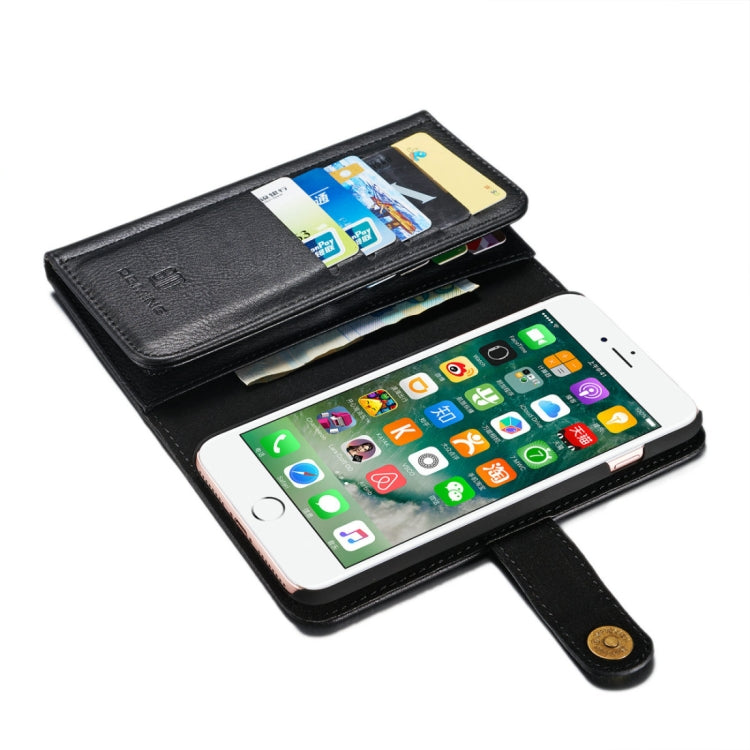 DG.MING for iPhone 8 Plus & 7 Plus Triple Fold Crazy Horse Texture Horizontal Flip Magnetic Protective Case with Holder & Card Slots & Wallet