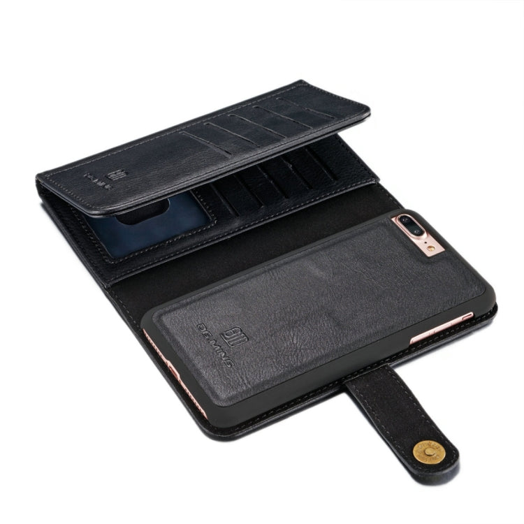 DG.MING for iPhone 8 Plus & 7 Plus Triple Fold Crazy Horse Texture Horizontal Flip Magnetic Protective Case with Holder & Card Slots & Wallet
