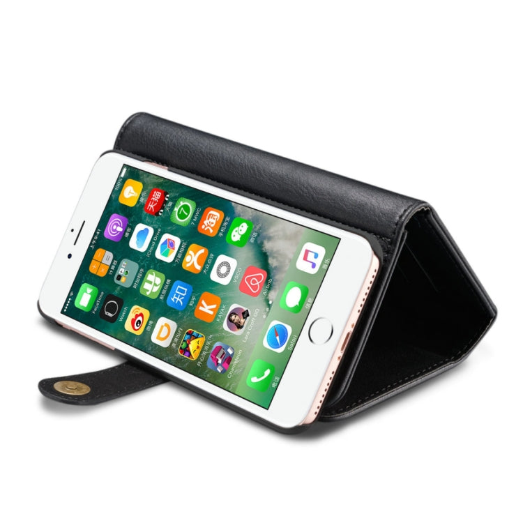 DG.MING for iPhone 8 Plus & 7 Plus Triple Fold Crazy Horse Texture Horizontal Flip Magnetic Protective Case with Holder & Card Slots & Wallet
