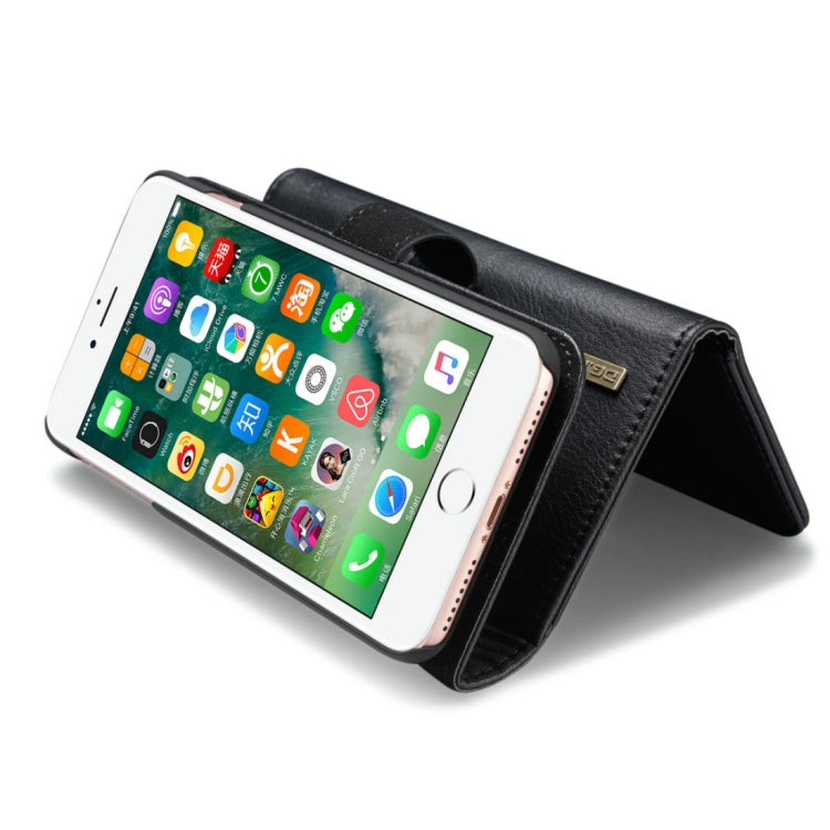 DG.MING for iPhone 8 Plus & 7 Plus Triple Fold Crazy Horse Texture Horizontal Flip Magnetic Protective Case with Holder & Card Slots & Wallet
