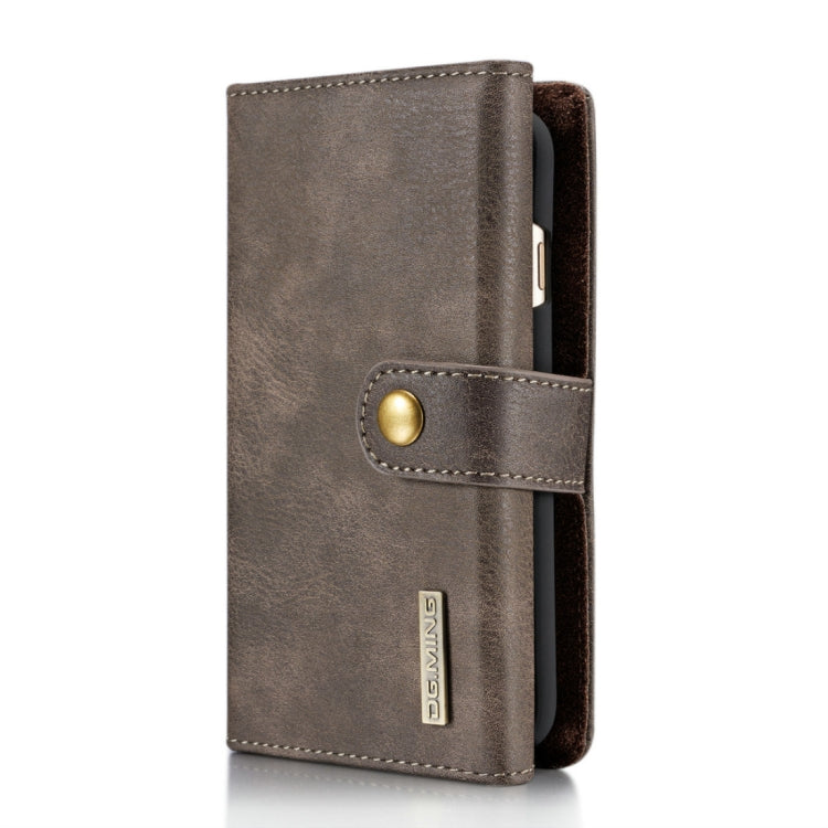 DG.MING for iPhone 8 Plus & 7 Plus Triple Fold Crazy Horse Texture Horizontal Flip Magnetic Protective Case with Holder & Card Slots & Wallet