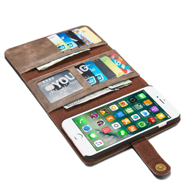 DG.MING for iPhone 8 Plus & 7 Plus Triple Fold Crazy Horse Texture Horizontal Flip Magnetic Protective Case with Holder & Card Slots & Wallet