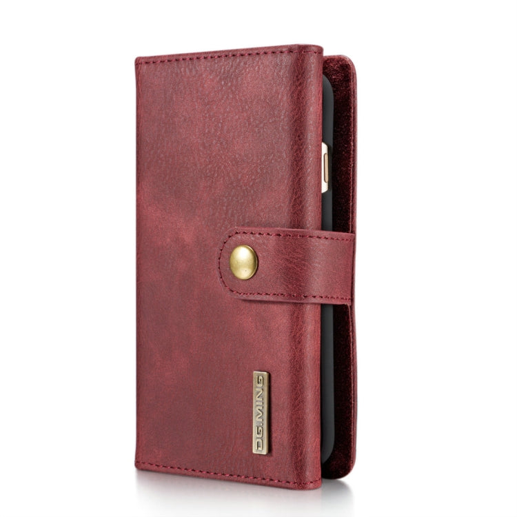 DG.MING for iPhone 8 Plus & 7 Plus Triple Fold Crazy Horse Texture Horizontal Flip Magnetic Protective Case with Holder & Card Slots & Wallet