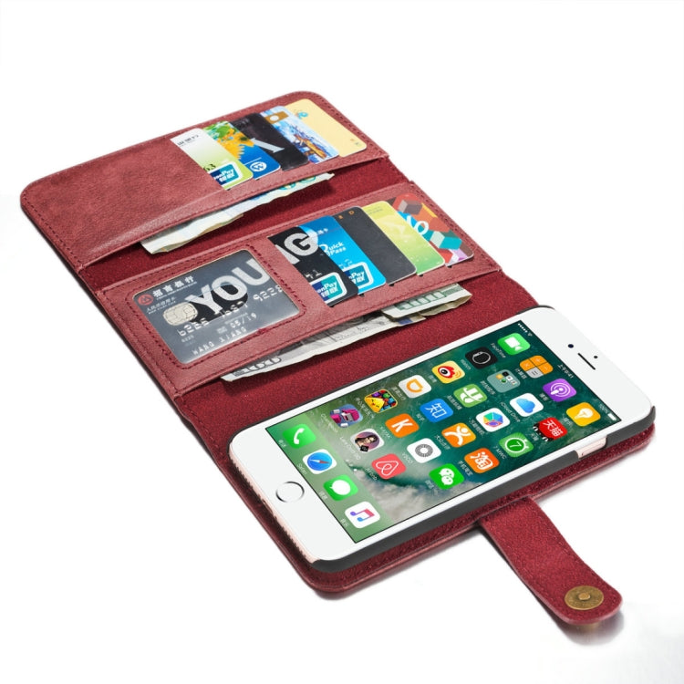 DG.MING for iPhone 8 Plus & 7 Plus Triple Fold Crazy Horse Texture Horizontal Flip Magnetic Protective Case with Holder & Card Slots & Wallet