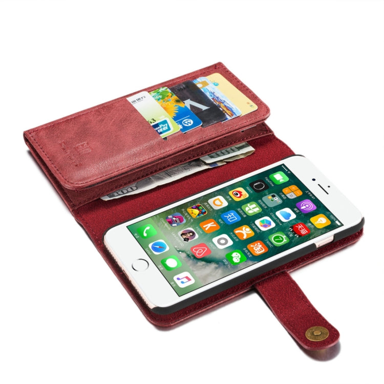 DG.MING for iPhone 8 Plus & 7 Plus Triple Fold Crazy Horse Texture Horizontal Flip Magnetic Protective Case with Holder & Card Slots & Wallet