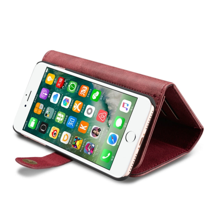 DG.MING for iPhone 8 Plus & 7 Plus Triple Fold Crazy Horse Texture Horizontal Flip Magnetic Protective Case with Holder & Card Slots & Wallet