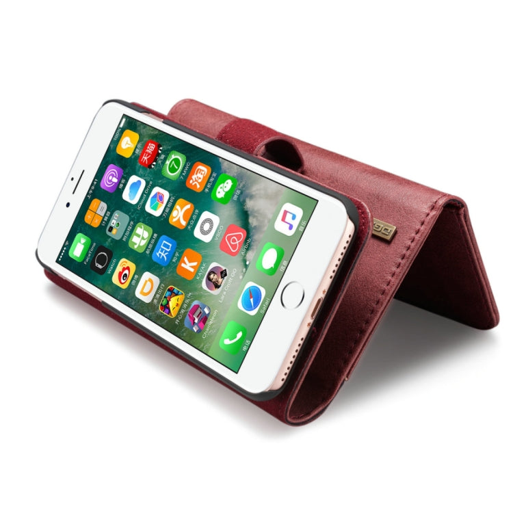 DG.MING for iPhone 8 Plus & 7 Plus Triple Fold Crazy Horse Texture Horizontal Flip Magnetic Protective Case with Holder & Card Slots & Wallet
