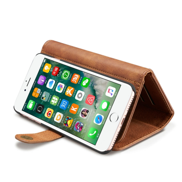 DG.MING for iPhone 8 Plus & 7 Plus Triple Fold Crazy Horse Texture Horizontal Flip Magnetic Protective Case with Holder & Card Slots & Wallet