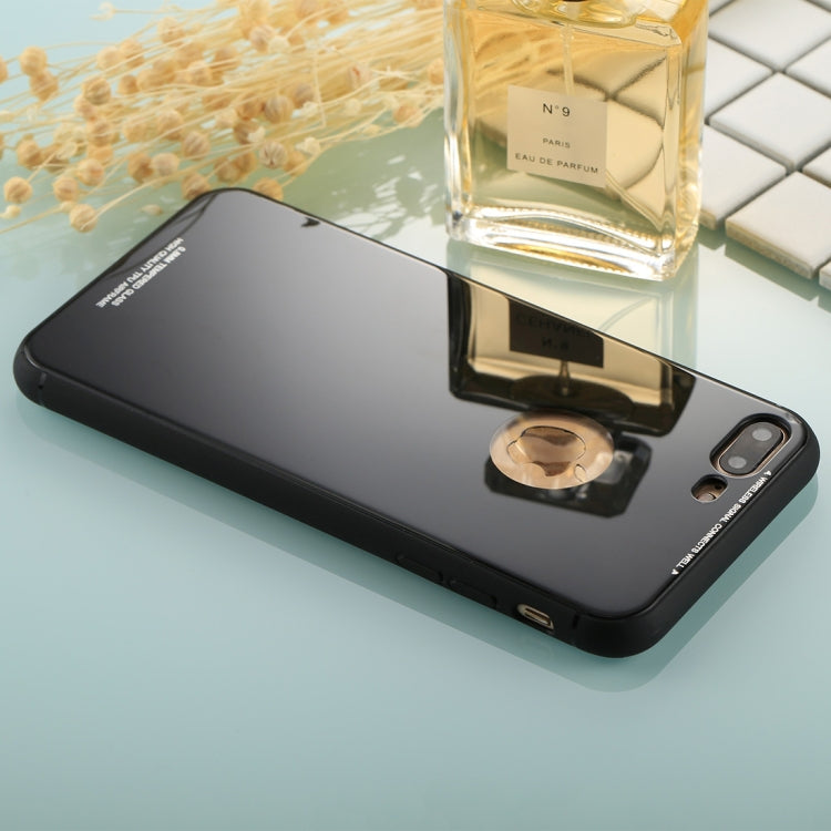 For iPhone 8 Plus & 7 Plus 0.8mm Tempered Glass High Quality TPU Airframe Protective Back Cover Case