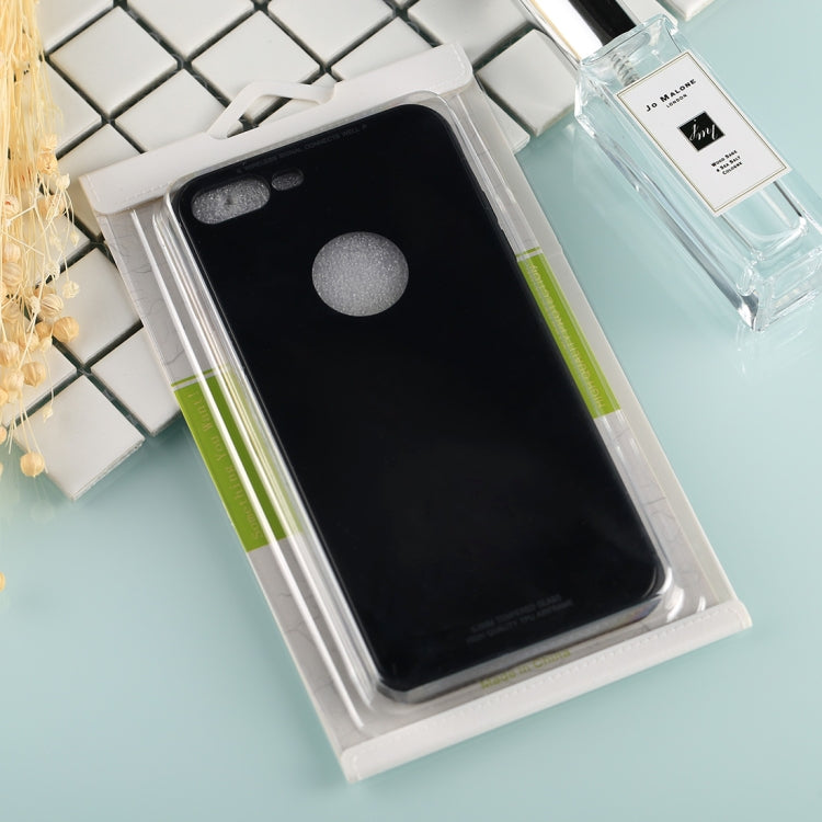 For iPhone 8 Plus & 7 Plus 0.8mm Tempered Glass High Quality TPU Airframe Protective Back Cover Case