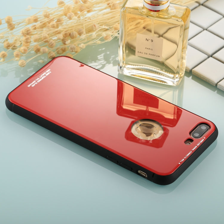 For iPhone 8 Plus & 7 Plus 0.8mm Tempered Glass High Quality TPU Airframe Protective Back Cover Case