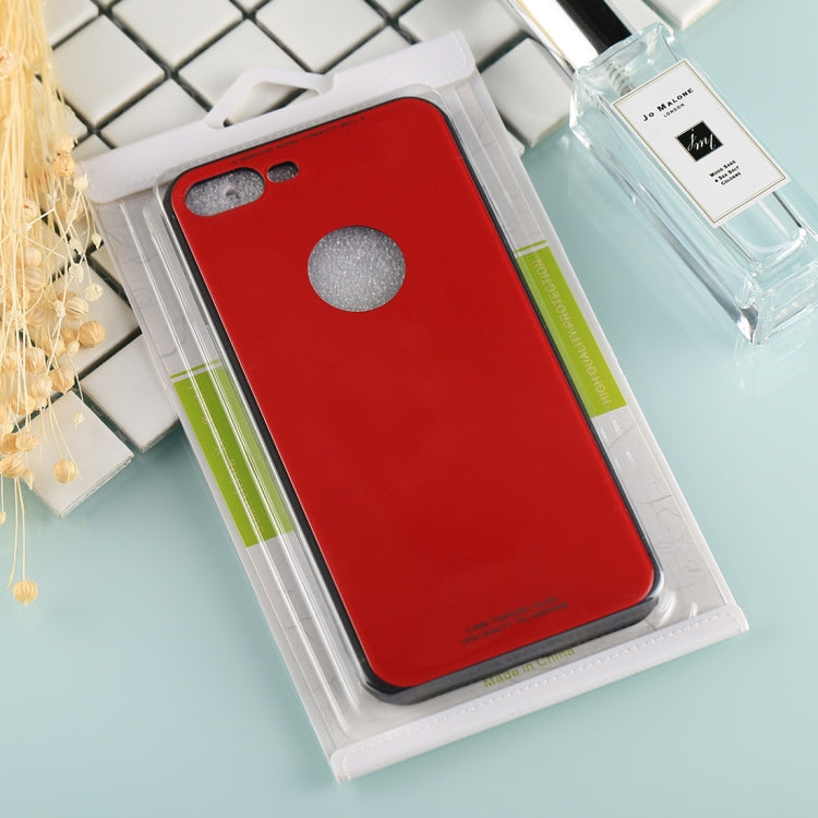 For iPhone 8 Plus & 7 Plus 0.8mm Tempered Glass High Quality TPU Airframe Protective Back Cover Case