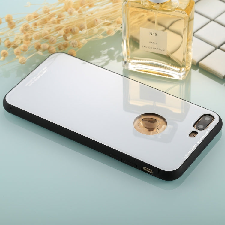 For iPhone 8 Plus & 7 Plus 0.8mm Tempered Glass High Quality TPU Airframe Protective Back Cover Case
