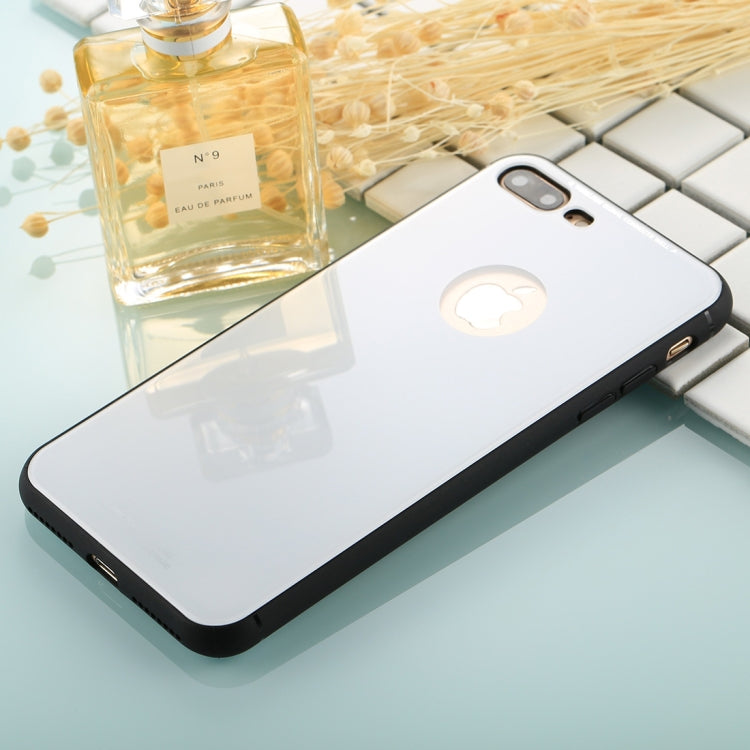 For iPhone 8 Plus & 7 Plus 0.8mm Tempered Glass High Quality TPU Airframe Protective Back Cover Case