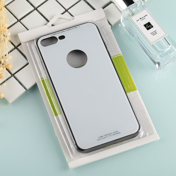 For iPhone 8 Plus & 7 Plus 0.8mm Tempered Glass High Quality TPU Airframe Protective Back Cover Case