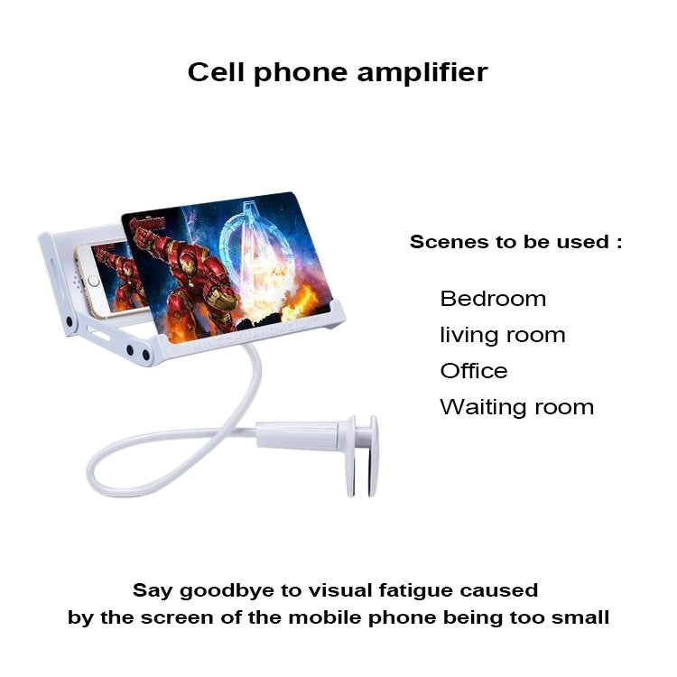 8 inch 3D Folding Mobile Phone Screen Extender Bracket HD Desktop Magnifying Glass