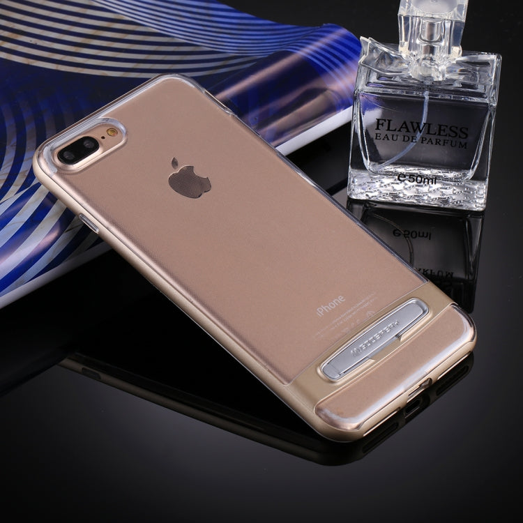GOOSPERY for 5.5 inch iPhone 8 Plus & 7 Plus Detachable Electroplating Bumper Frame + TPU Shockproof Protective Back Cover Case with Holder