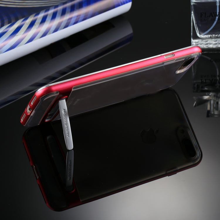 GOOSPERY for 5.5 inch iPhone 8 Plus & 7 Plus Detachable Electroplating Bumper Frame + TPU Shockproof Protective Back Cover Case with Holder