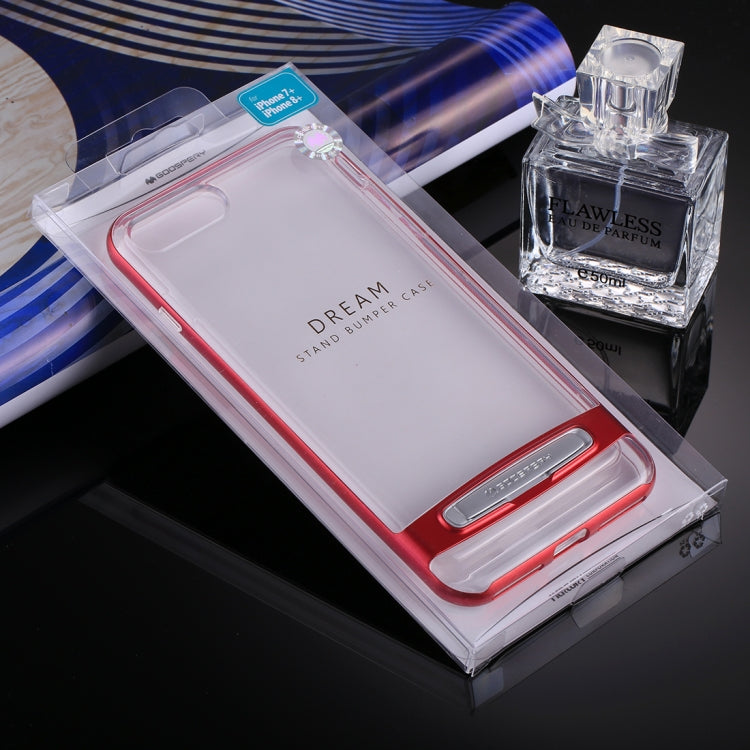 GOOSPERY for 5.5 inch iPhone 8 Plus & 7 Plus Detachable Electroplating Bumper Frame + TPU Shockproof Protective Back Cover Case with Holder