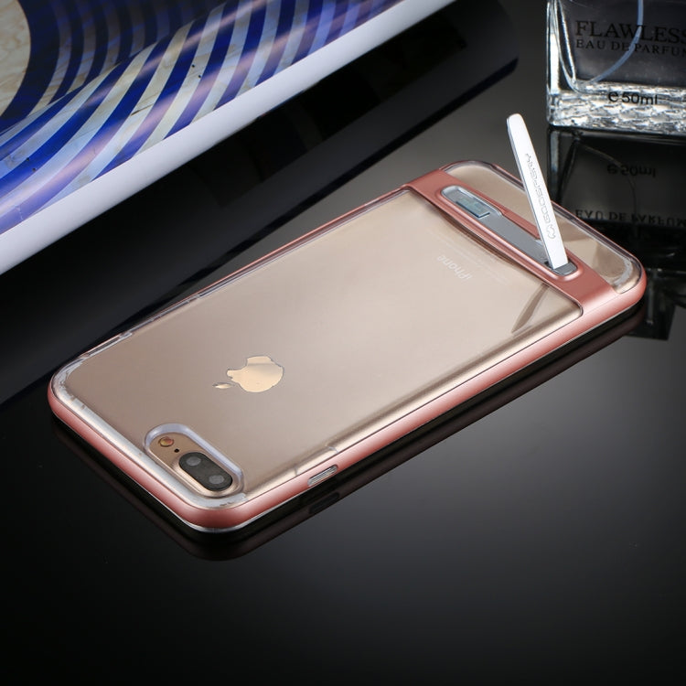 GOOSPERY for 5.5 inch iPhone 8 Plus & 7 Plus Detachable Electroplating Bumper Frame + TPU Shockproof Protective Back Cover Case with Holder