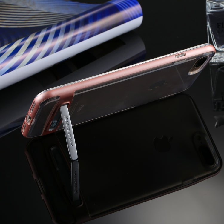 GOOSPERY for 5.5 inch iPhone 8 Plus & 7 Plus Detachable Electroplating Bumper Frame + TPU Shockproof Protective Back Cover Case with Holder