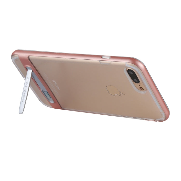 GOOSPERY for 5.5 inch iPhone 8 Plus & 7 Plus Detachable Electroplating Bumper Frame + TPU Shockproof Protective Back Cover Case with Holder
