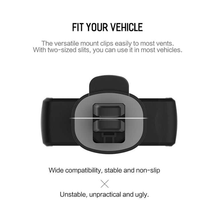 ROCK Deluxe Car Vent Phone Holder Mount, For iPhone, Galaxy, Huawei, Xiaomi, Lenovo, Sony, LG, HTC and Other Smartphones