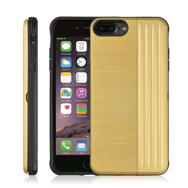 TPU + PC Protective Case for iPhone 8 Plus & 7 Plus, with Card Slot and Holder