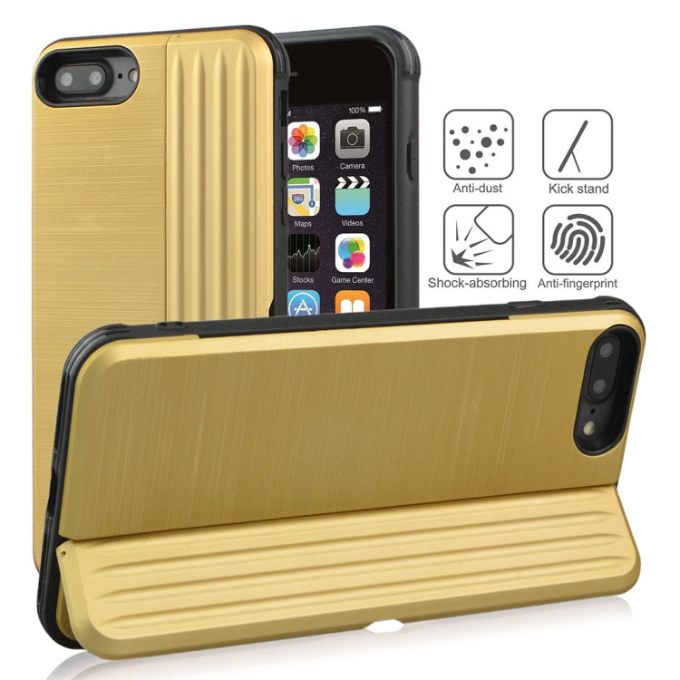TPU + PC Protective Case for iPhone 8 Plus & 7 Plus, with Card Slot and Holder