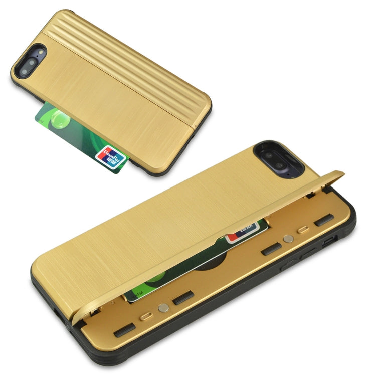 TPU + PC Protective Case for iPhone 8 Plus & 7 Plus, with Card Slot and Holder
