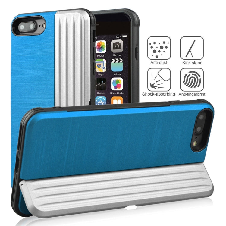 TPU + PC Protective Case for iPhone 8 Plus & 7 Plus, with Card Slot and Holder