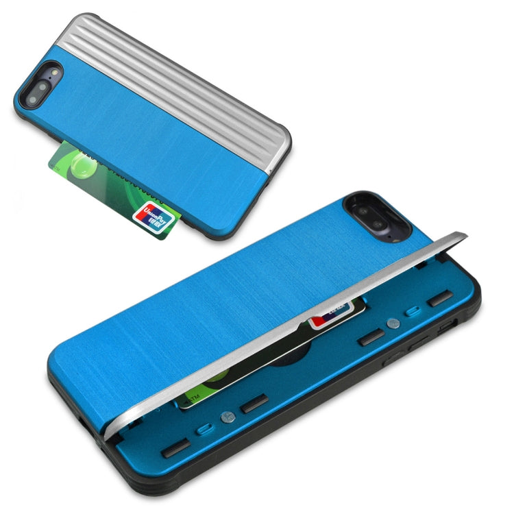 TPU + PC Protective Case for iPhone 8 Plus & 7 Plus, with Card Slot and Holder