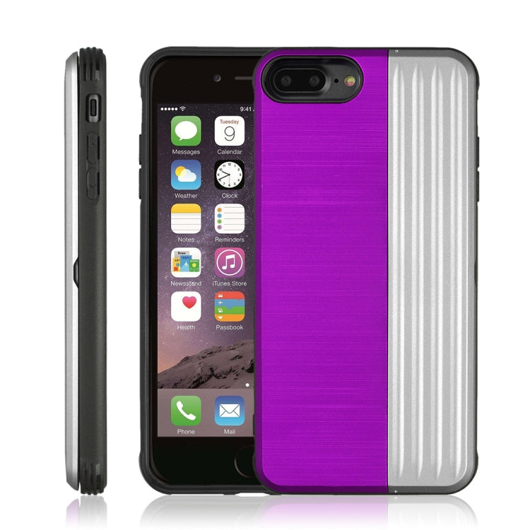 TPU + PC Protective Case for iPhone 8 Plus & 7 Plus, with Card Slot and Holder