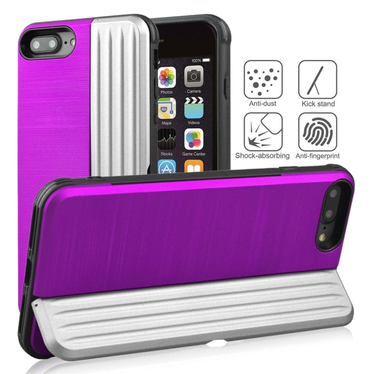 TPU + PC Protective Case for iPhone 8 Plus & 7 Plus, with Card Slot and Holder
