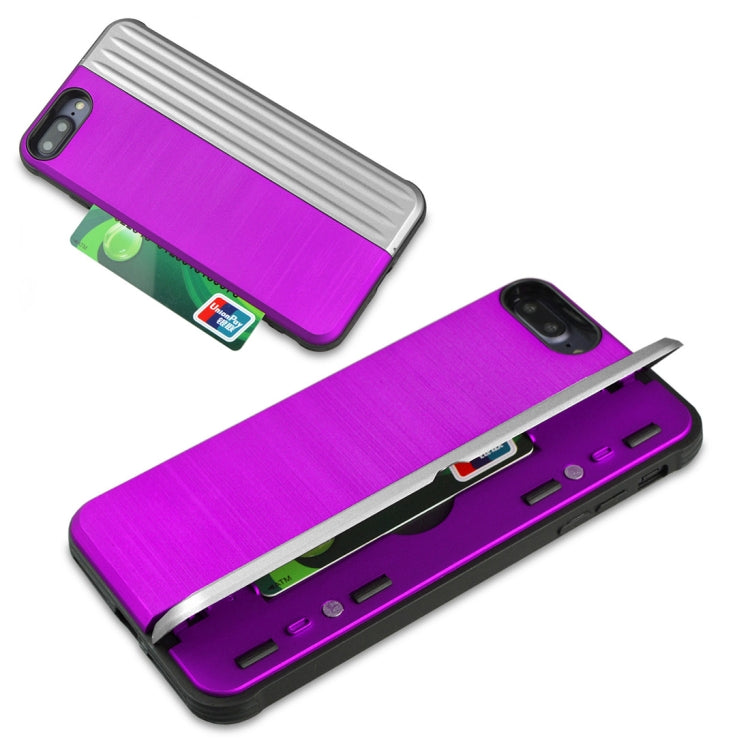 TPU + PC Protective Case for iPhone 8 Plus & 7 Plus, with Card Slot and Holder