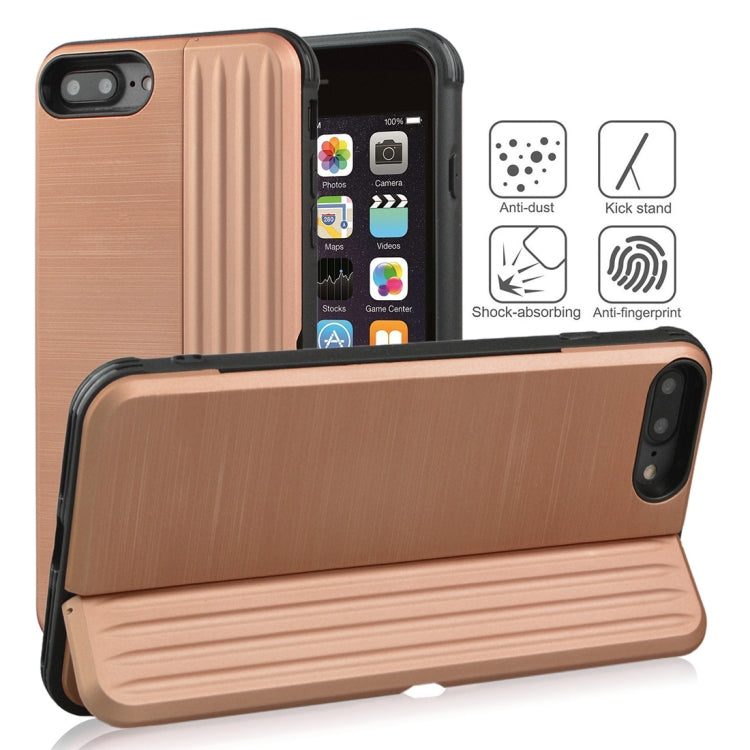 TPU + PC Protective Case for iPhone 8 Plus & 7 Plus, with Card Slot and Holder