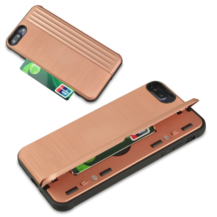 TPU + PC Protective Case for iPhone 8 Plus & 7 Plus, with Card Slot and Holder