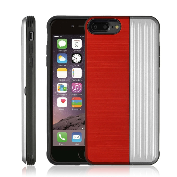 TPU + PC Protective Case for iPhone 8 Plus & 7 Plus, with Card Slot and Holder