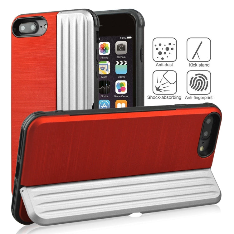 TPU + PC Protective Case for iPhone 8 Plus & 7 Plus, with Card Slot and Holder