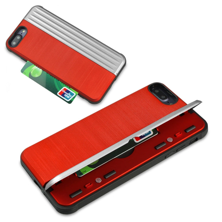 TPU + PC Protective Case for iPhone 8 Plus & 7 Plus, with Card Slot and Holder