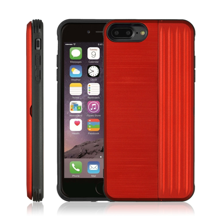 TPU + PC Protective Case for iPhone 8 Plus & 7 Plus, with Card Slot and Holder