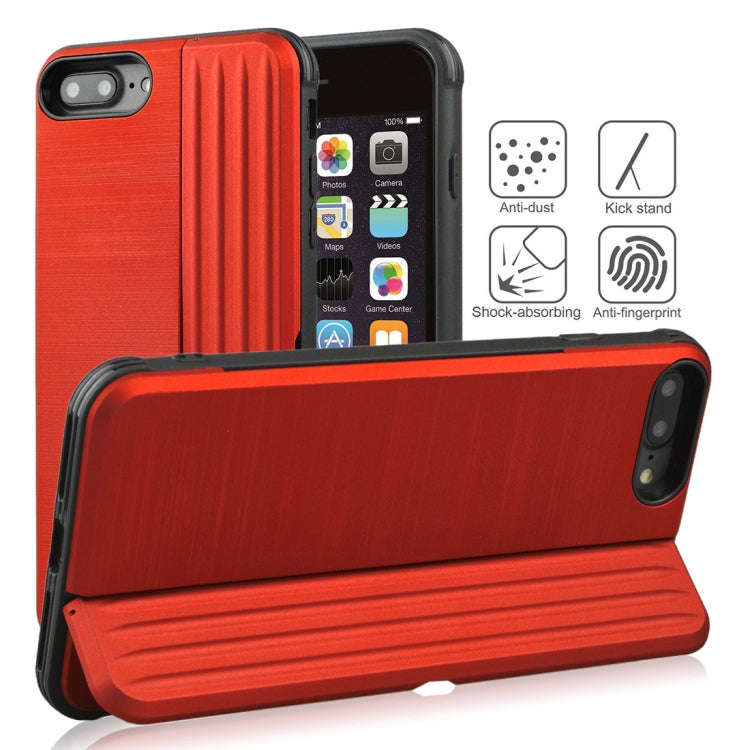 TPU + PC Protective Case for iPhone 8 Plus & 7 Plus, with Card Slot and Holder