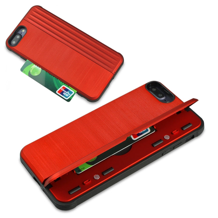 TPU + PC Protective Case for iPhone 8 Plus & 7 Plus, with Card Slot and Holder