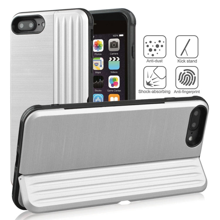 TPU + PC Protective Case for iPhone 8 Plus & 7 Plus, with Card Slot and Holder