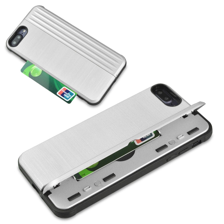 TPU + PC Protective Case for iPhone 8 Plus & 7 Plus, with Card Slot and Holder