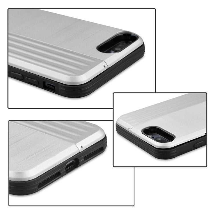 TPU + PC Protective Case for iPhone 8 Plus & 7 Plus, with Card Slot and Holder