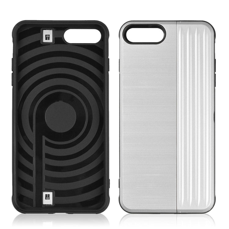 TPU + PC Protective Case for iPhone 8 Plus & 7 Plus, with Card Slot and Holder